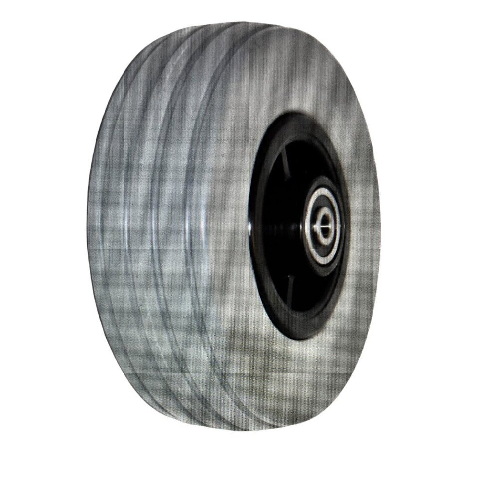 6"x2" Caster Wheels Quantum Q6 Edge Wheels Gray Ribbed Solid Tires Wheelchairs